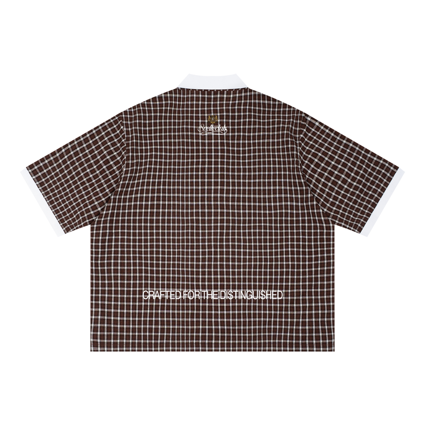 Svelte Club Boxy Plaid Color Block Polo Shirt