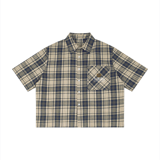 Svelte Plaid Boxy Short Sleeve Shirt